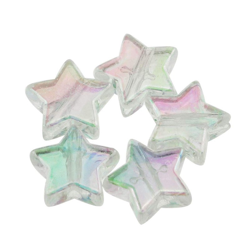 JCBIZ 100pcs 10mm Acrylic Star Beads for DIY Jewelry Making Necklace Bracelet Accessories - Image 1